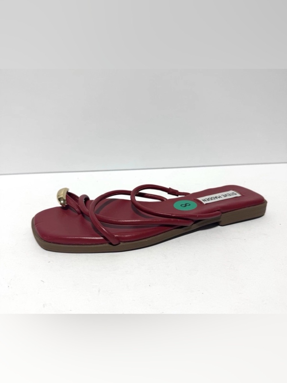 Steve Madden Red Strappy Flat Sandal with Gold Accent
